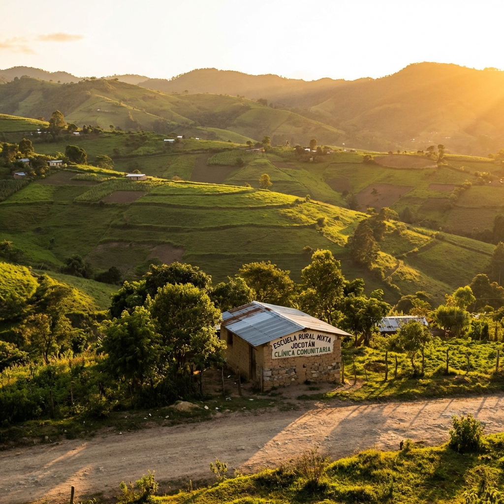 The rural Jocotán landscape in Guatemala